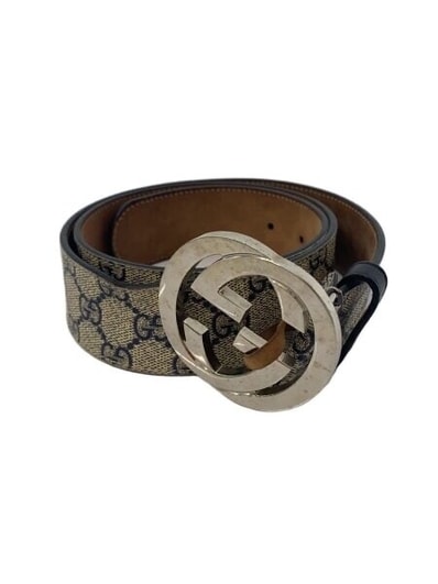 GUCCI GG Supreme Belt G Buckle "Navy"