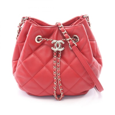 シャネル CHANEL マトラッセ ショルダーバッグ バッグ ラムスキン(羊革) レディース レッド系 AS1801 【中古】