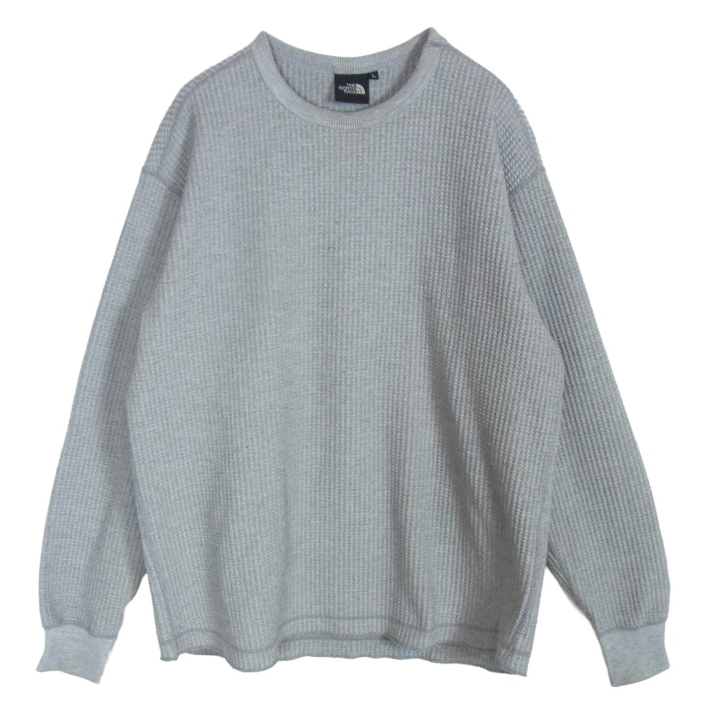 THE NORTH FACE ノースフェイス NT62032 L/S Warm Waffle Crew ロングスリーブ ウォーム ワッフル クルーネック カットソー 長袖 Tシャツ グレー系 L【中古】