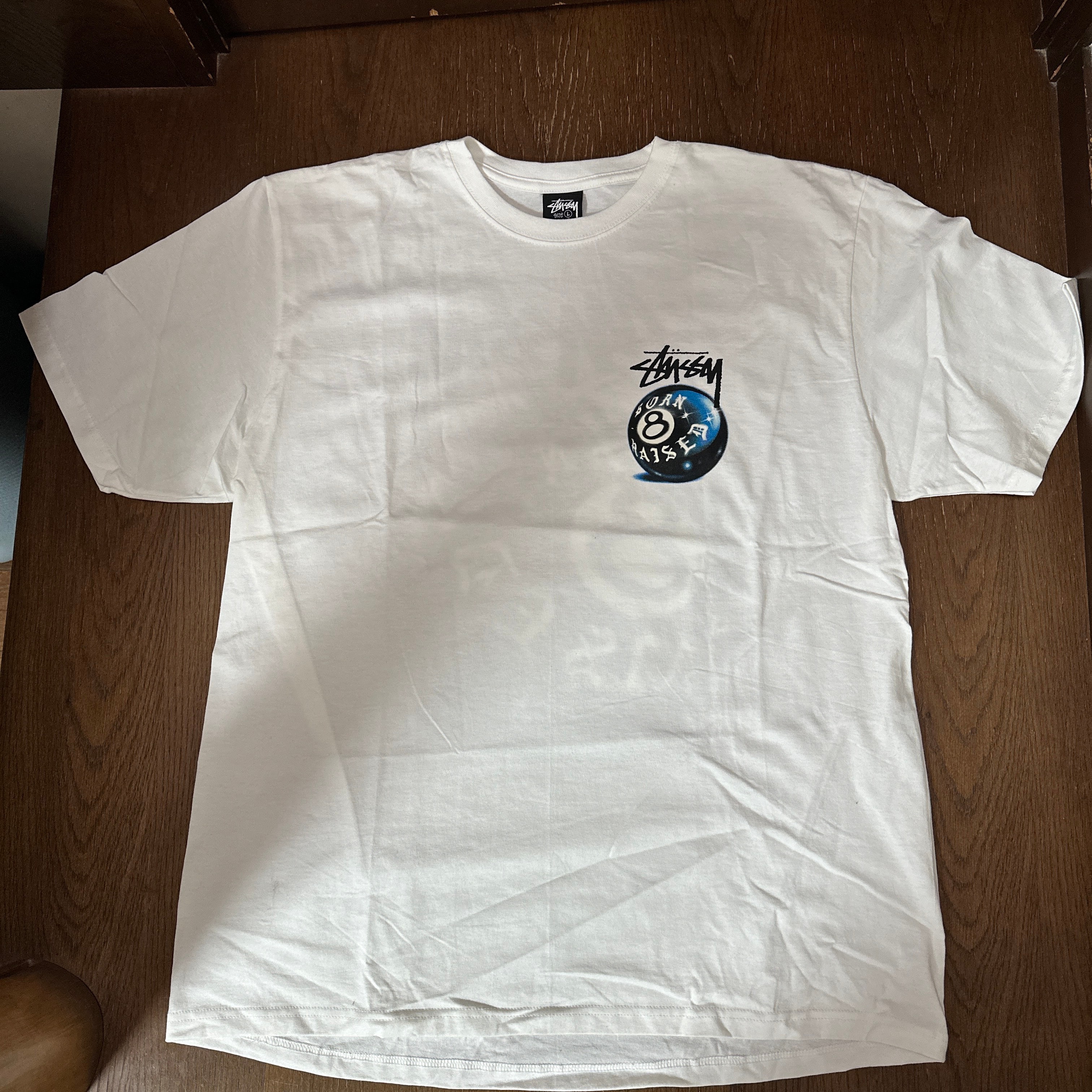 Stussy Born x Raised 8 Ball Tee "White"