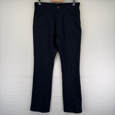 古着 リーバイス Levi's パンツ スラックス ジッパーフライ ブーツカット フレア ワンポイント W34 L36 ネイビー系 メンズ