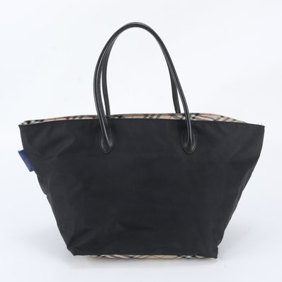 ■美品 バーバリー ノバ チェックトート バッグ レザー×ナイロン