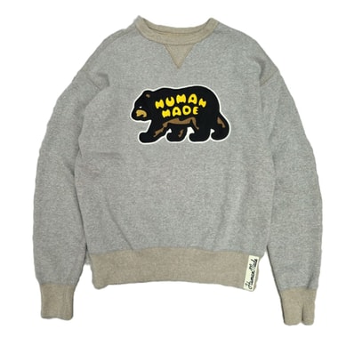 HUMAN MADE ヒューマンメード ヒューマンメイド TSURIAMI SWEATSHIRT ツリアミ スウェット 裏起毛 スウェット HM25CS010 L コットン グレー メンズ【中古】
