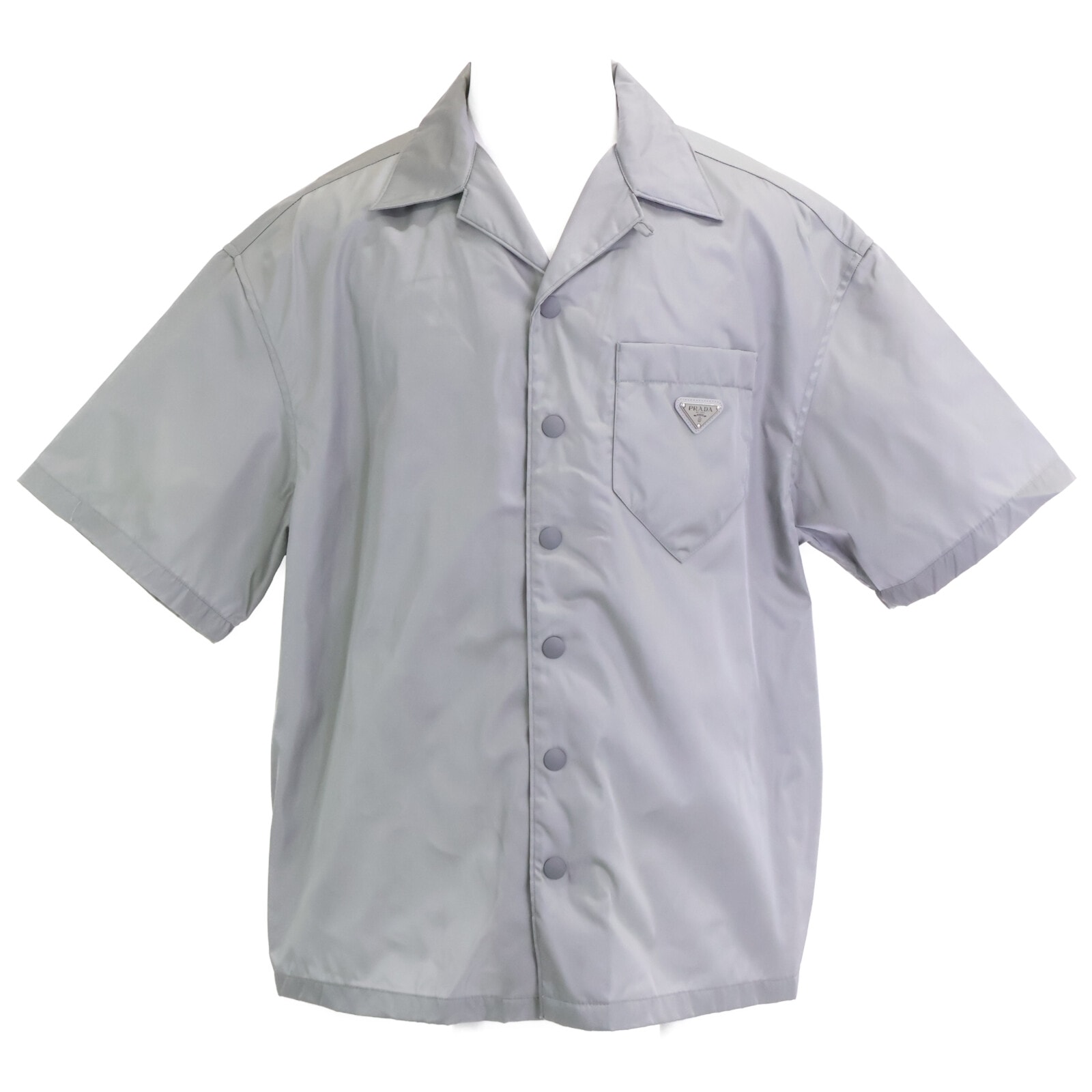 プラダ 【美品/国内正規】SC513 S202 1WQ8  RE-NYLON トライアングルロゴプレート付 ナイロン 半袖シャツ XL
