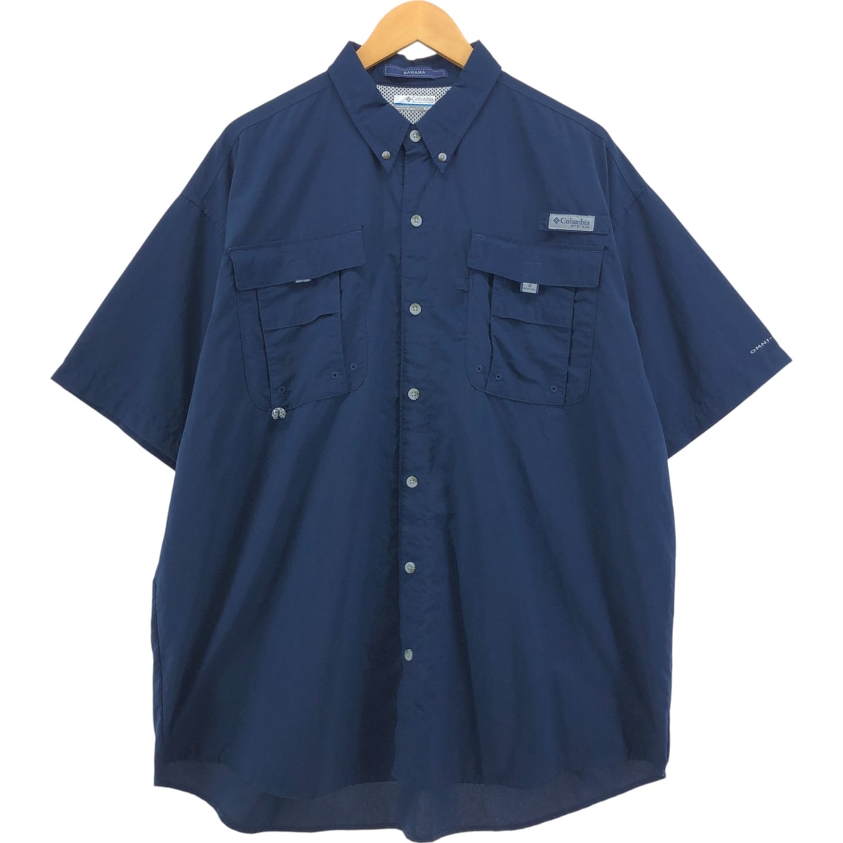 古着 コロンビア Columbia PFG BAHAMA OMNI-SHADE ボタンダウン 半袖 フィッシングシャツ メンズXL相当/eaa551878