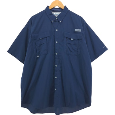 古着 コロンビア Columbia PFG BAHAMA OMNI-SHADE ボタンダウン 半袖 フィッシングシャツ メンズXL相当/eaa551878