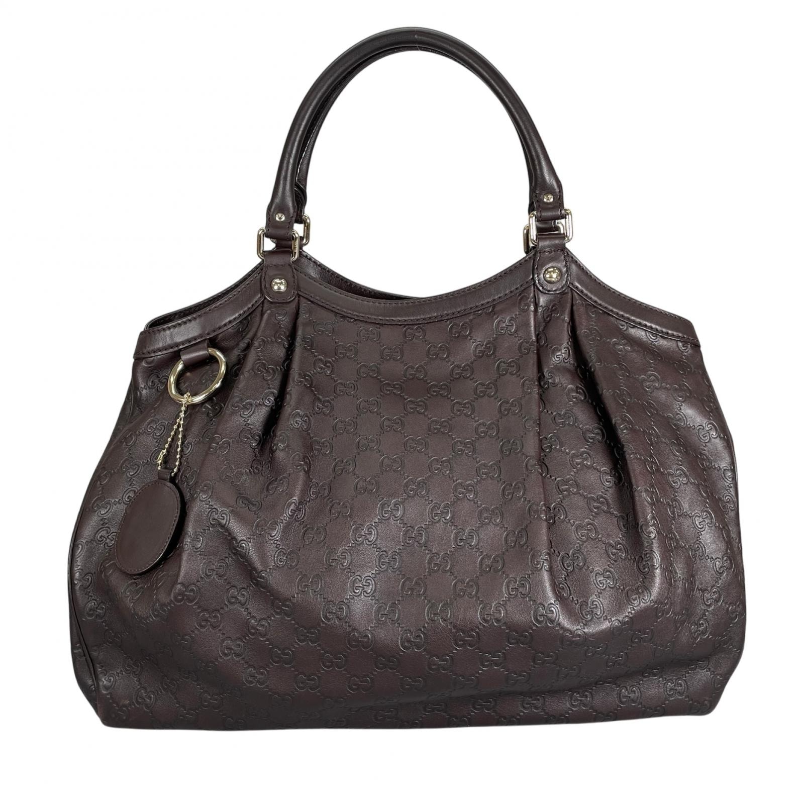 美品 GUCCI グッチ 211943 ハンドバッグ レザー ブラウン メンズ【中古】