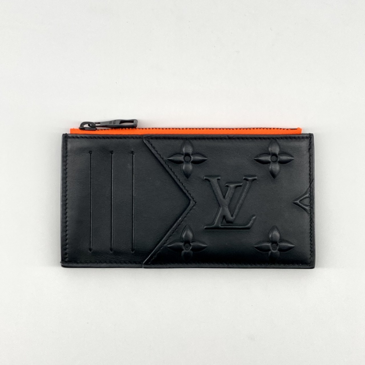 LOUIS VUITTON(ルイ・ヴィトン) コインカード ホルダー モノグラム シール レザー M80827 カードケース ブラック×オレンジ
