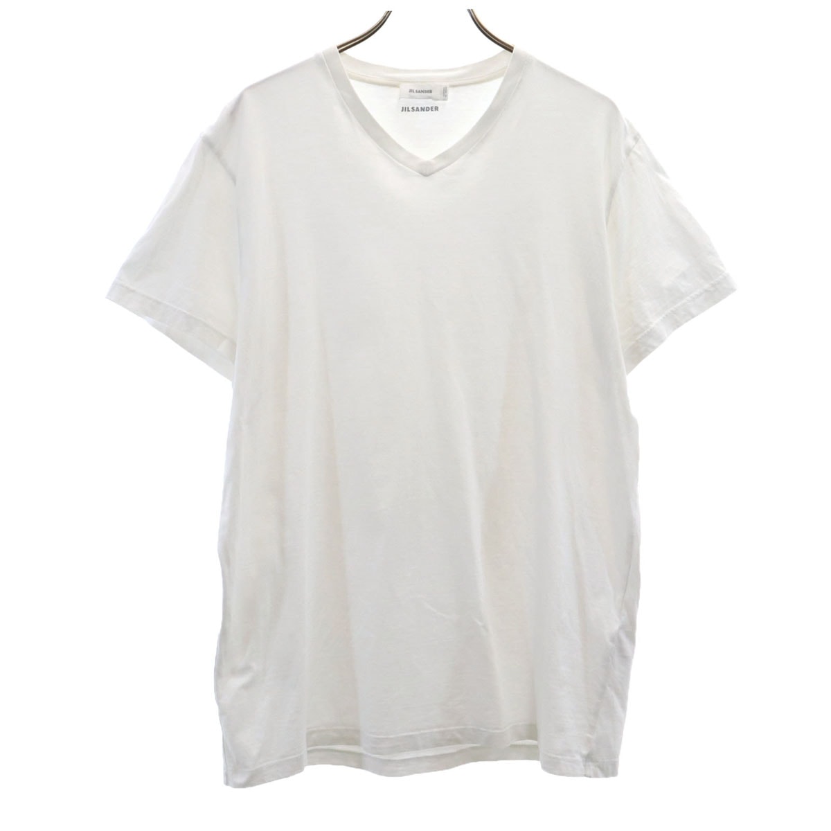 JIL SANDER ジルサンダー ギリシャ製 半袖 Vネック Tシャツ XL ホワイト 無地