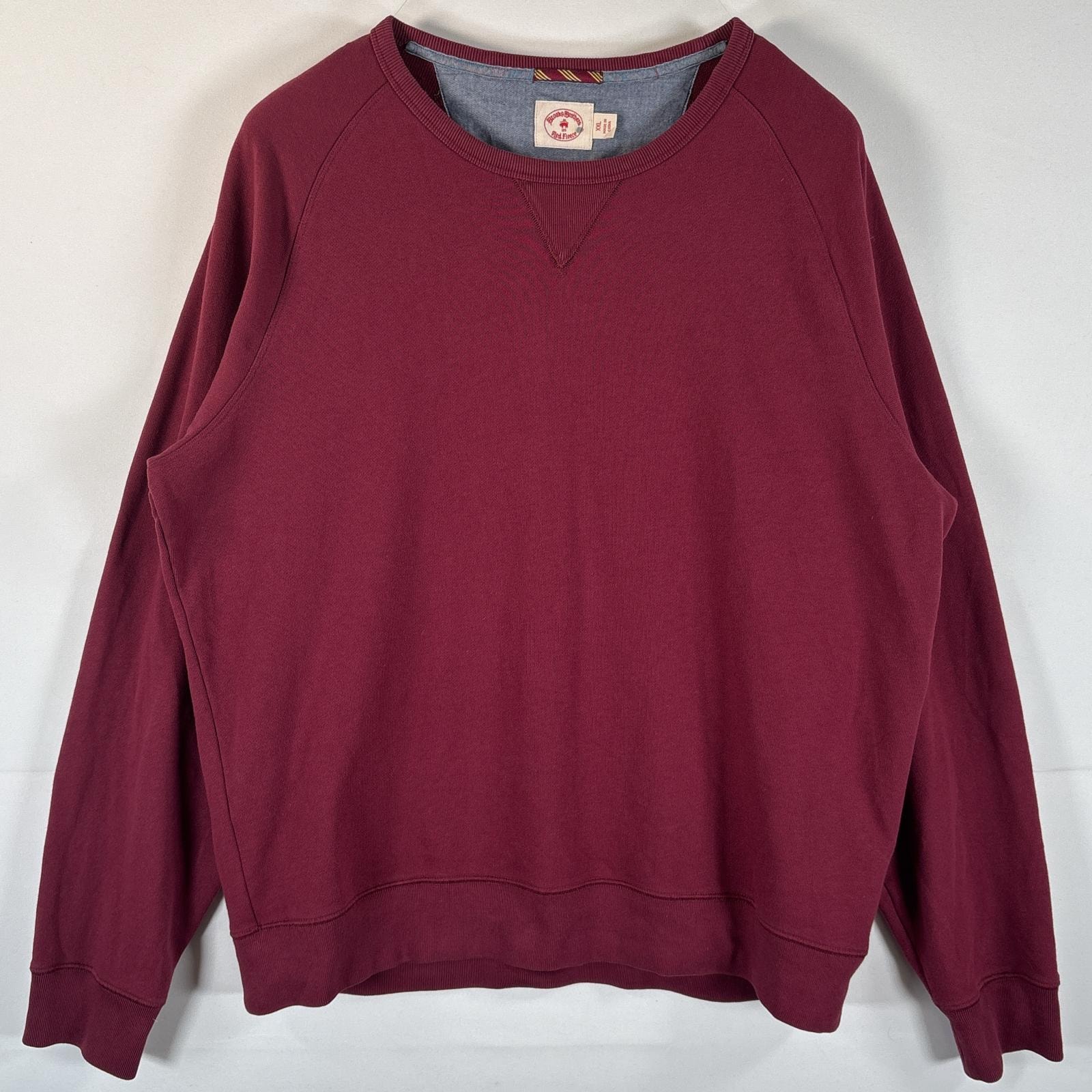 古着 ブルックスブラザーズ Brooks Brothers スウェット トレーナー 前Vガゼット 大きいサイズ 14041 バーガンディー 無地 メンズ