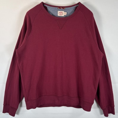 古着 ブルックスブラザーズ Brooks Brothers スウェット トレーナー 前Vガゼット 大きいサイズ 14041 バーガンディー 無地 メンズ