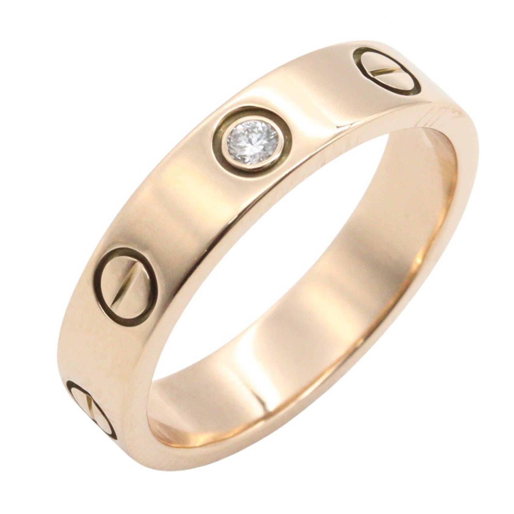カルティエ CARTIER ミニラブリング 1PD リング・指輪 ジュエリー K18PG(ピンクゴールド) ダイヤモンド レディース ゴールド系 / クリア系 B4050700 【中古】