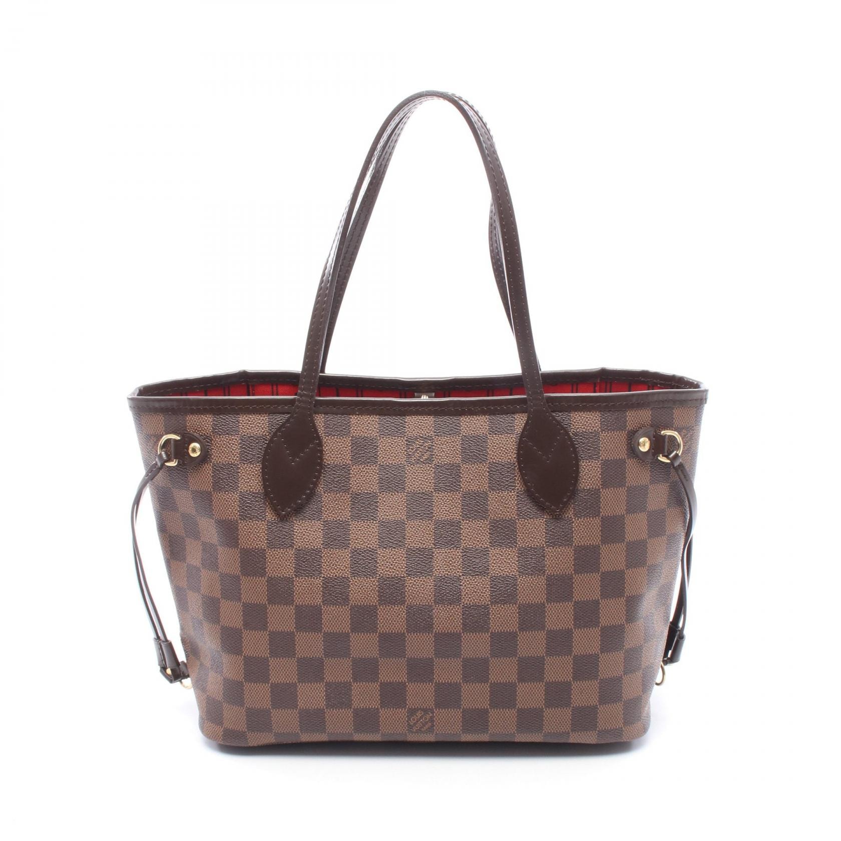 ルイ・ヴィトン LOUIS VUITTON ネヴァーフルPM トートバッグ バッグ PVCコーティングキャンバス レザー ダミエ エベヌ レディース ブラウン系 N51109 【中古】