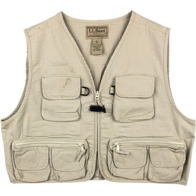 古着 90年代 エルエルビーン L.L.Bean リップストップ サファリベスト メンズXL相当 ヴィンテージ/eaa663207