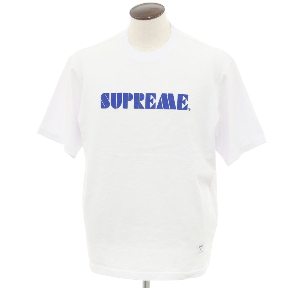 【中古】シュプリーム Supreme 2024年春夏 Stencil Embroidered S/S Top コットン 半袖Tシャツ ホワイト【サイズL】【メンズ】