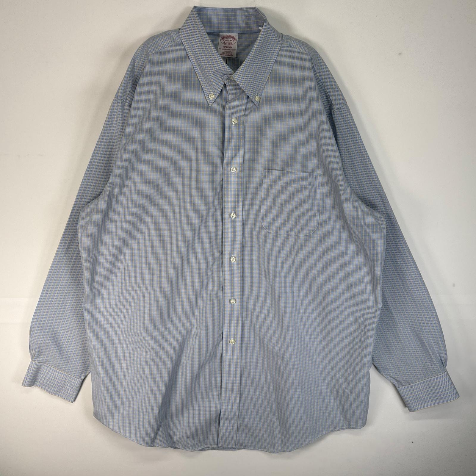 古着 ブルックスブラザーズ Brooks Brothers 長袖シャツ チェック MADISON ボタンダウン L  ブルー系 マルチカラー メンズ