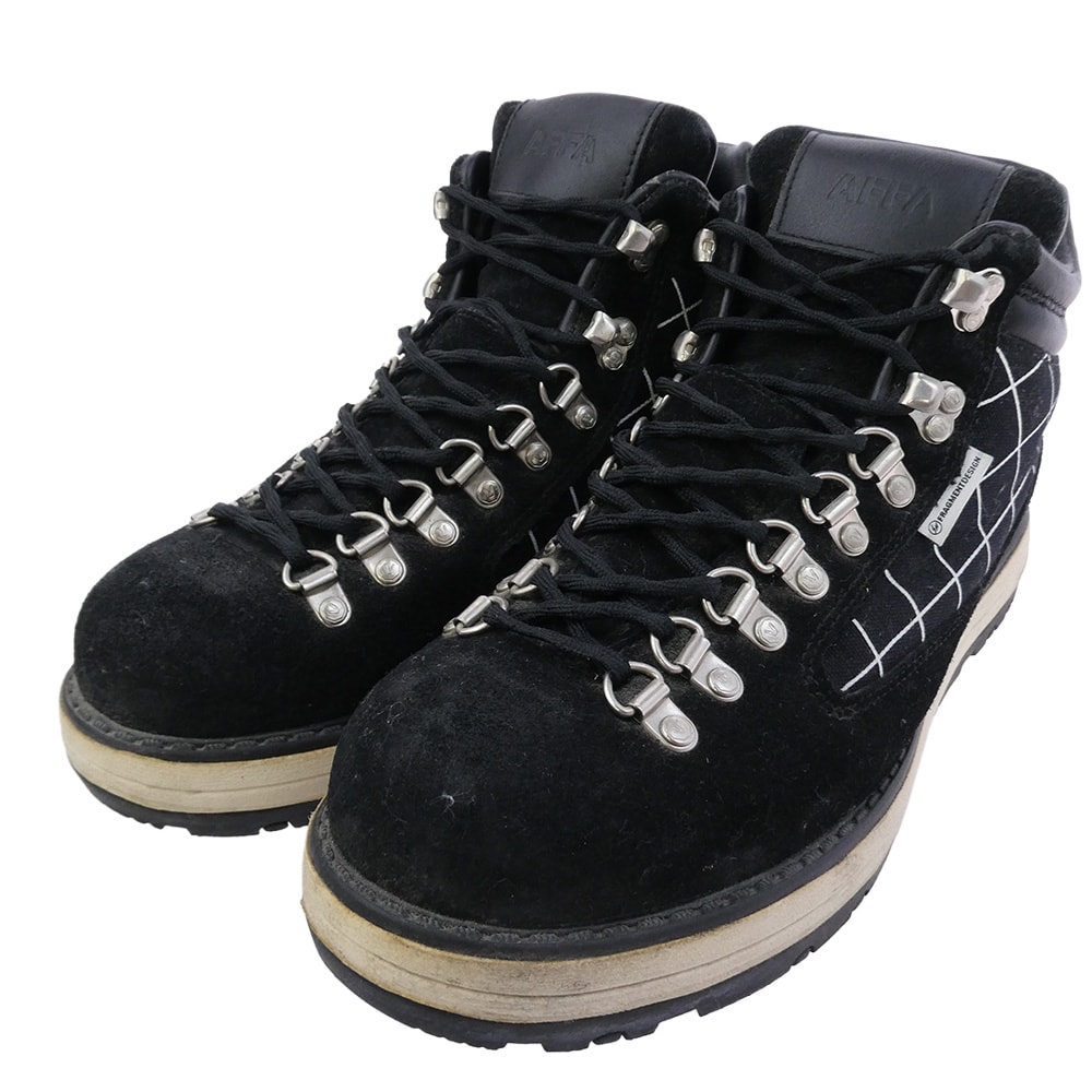 VISVIM ビズビム ブーツ x AFFA エーエフエフエー SERRA ALPINE セラ アルパイン スパイダー マウンテン ブーツ ブラック系 US8【中古】
