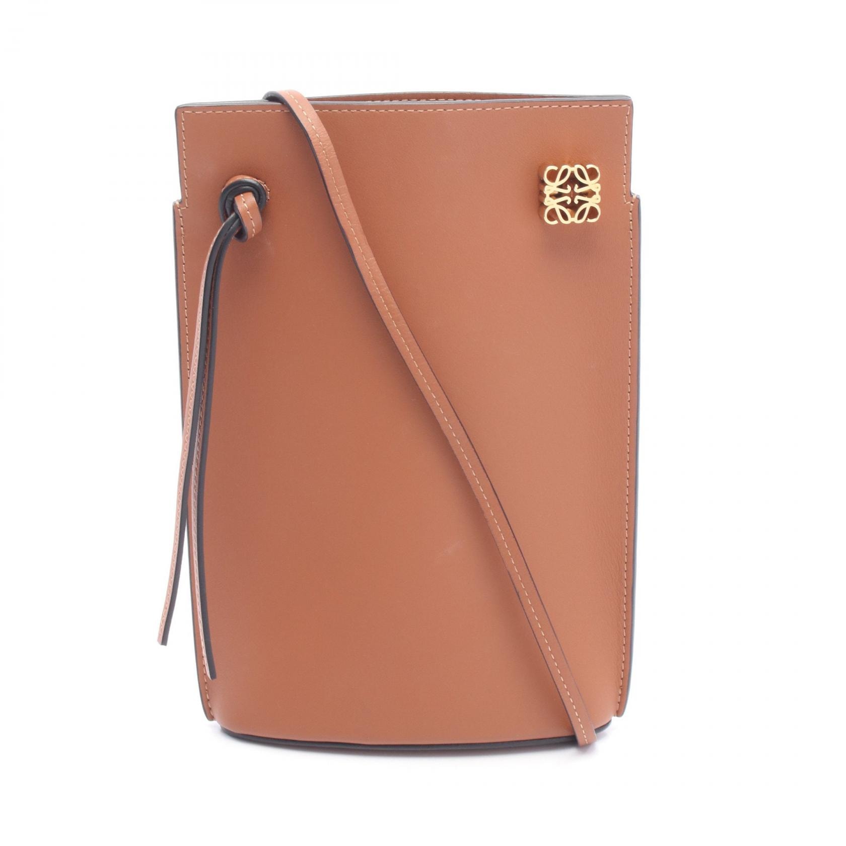 ロエベ LOEWE ダイスポケット ショルダーバッグ バッグ レザー レディース ブラウン系 C630R12X01 【中古】