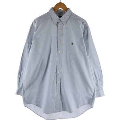古着 ラルフローレン Ralph Lauren CLASSIC FIT 長袖 ボタンダウンストライプシャツ メンズXL相当/eaa536299