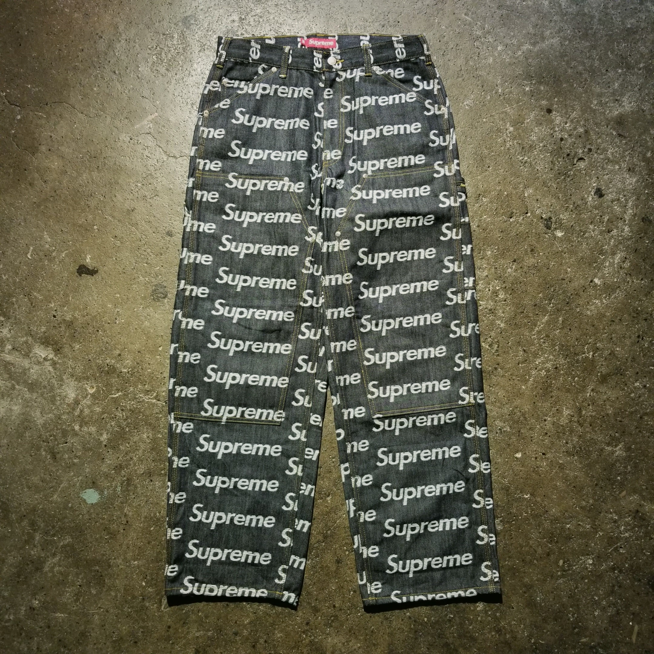 Supreme Jacquard Logos Double Knee Denim Painter Jean "Indigo"