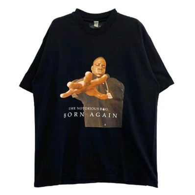 WACKO MARIA ワコマリア Tシャツ BIGGIE-WM-TEE01 THE NOTORIOUS B.I.G. CREW NECK T-SHIRT TYPE-1 ノトーリアスBIG 半袖 Tシャツ ブラック系 L【中古】