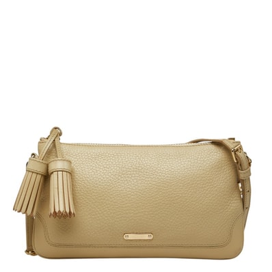 バーバリー ノバチェック 斜め掛け チェーン ショルダーバッグ タッセル ベージュ系 レザー レディース BURBERRY 【中古】