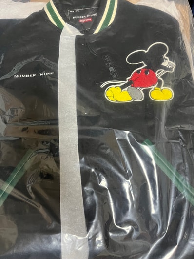 Supreme x Number (N)ine x Mickey Mouse Varsity Jacket "Black"