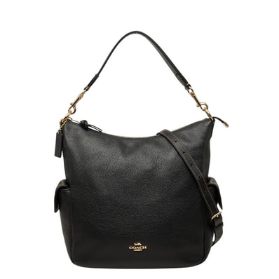 コーチ ペニー 斜め掛け ショルダーバッグ 2way ハンドバッグ 6152 ブラック レザー レディース COACH 【中古】