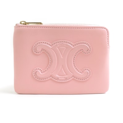 セリーヌ CELINE コインケース トリオンフ レザー ピンク レディース【中古】 r11208j
