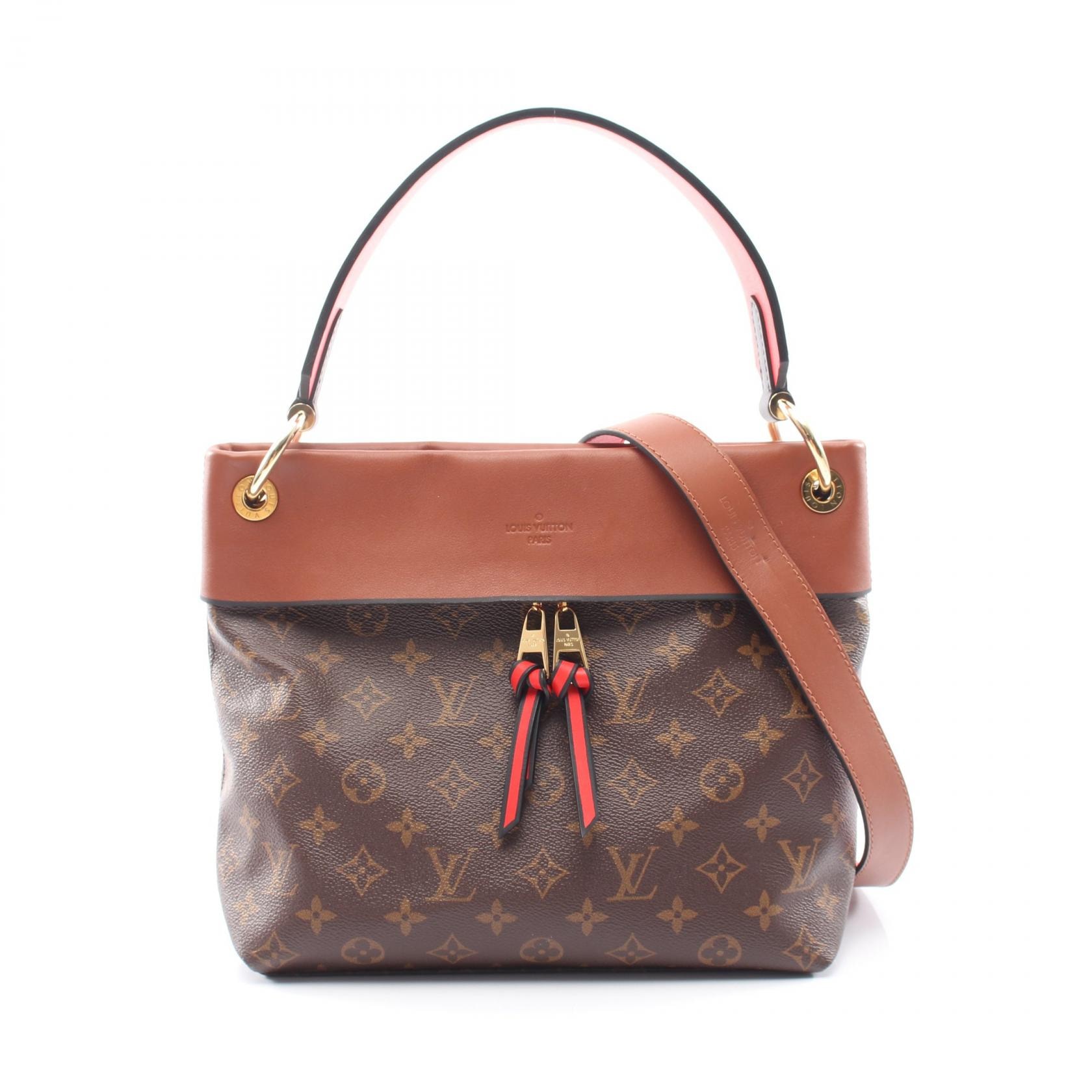 ルイ・ヴィトン LOUIS VUITTON テュイルリーブザス 2WAY ショルダーバッグ バッグ PVCコーティングキャンバス レザー モノグラム キャラメル レディース ブラウン系 / ブラック系 / レッド系 M43157 【中古】