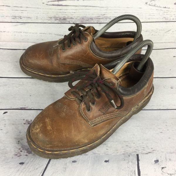 80s-90s?/Vintage/希少イングランド製★Dr.Martens★ローカットブーツ【24.5/茶】バウシングソール/ドクターマーチン◆E-208