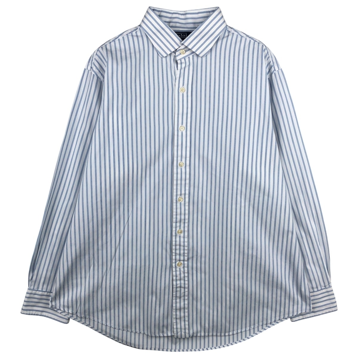 古着 ラルフローレン Ralph Lauren REGENT CUSTOM FIT 長袖 コットンストライプシャツ メンズXL相当/eaa602389