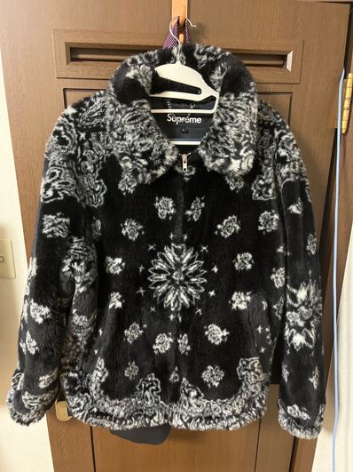 Supreme Bandana Faux Fur Bomber Jacket "Black"