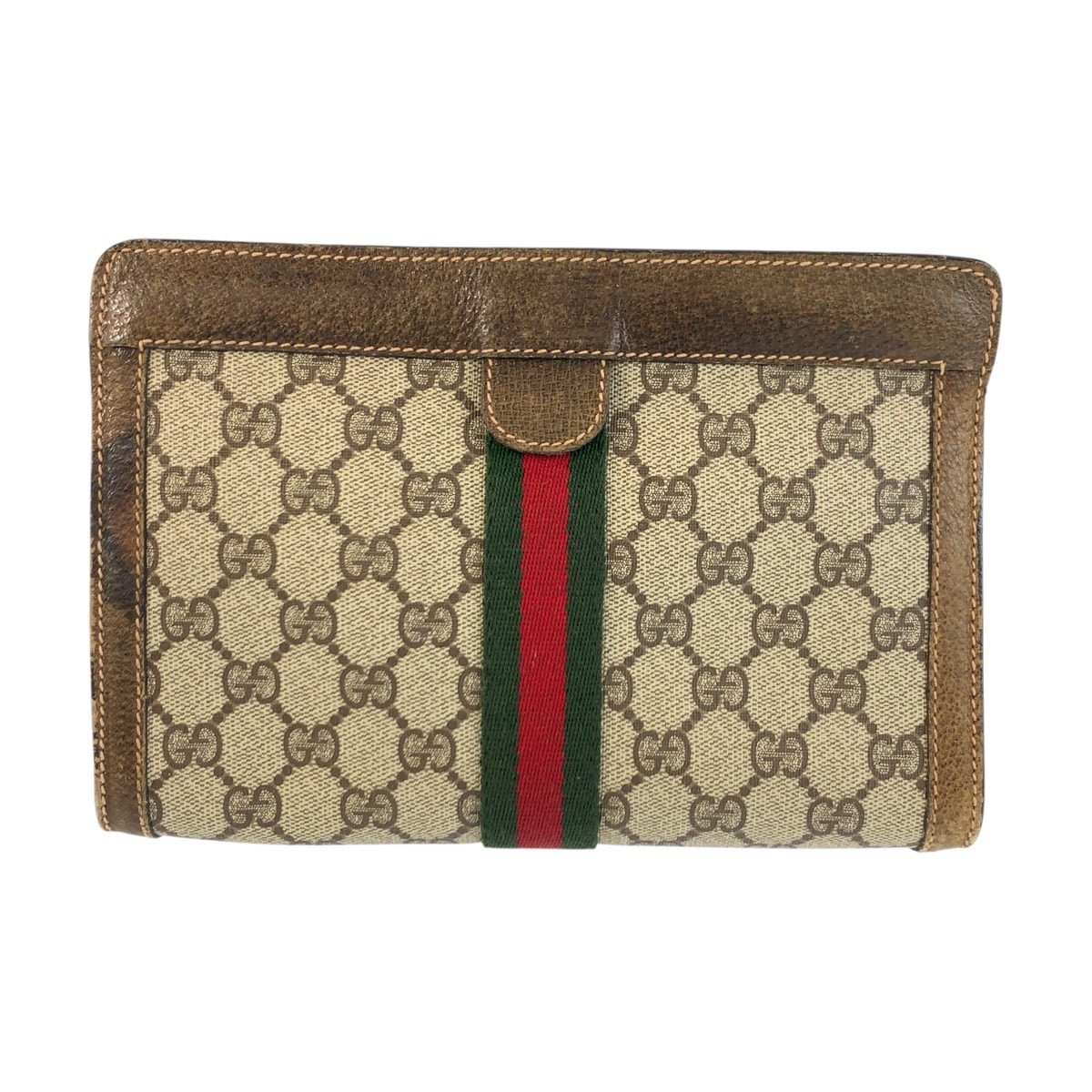 GUCCI グッチ ヴィンテージ シェリーライン オールドグッチ ベージュ ブラウン GGプラス レザー/ クラッチバッグ セカンドバッグ 600982 【中古】