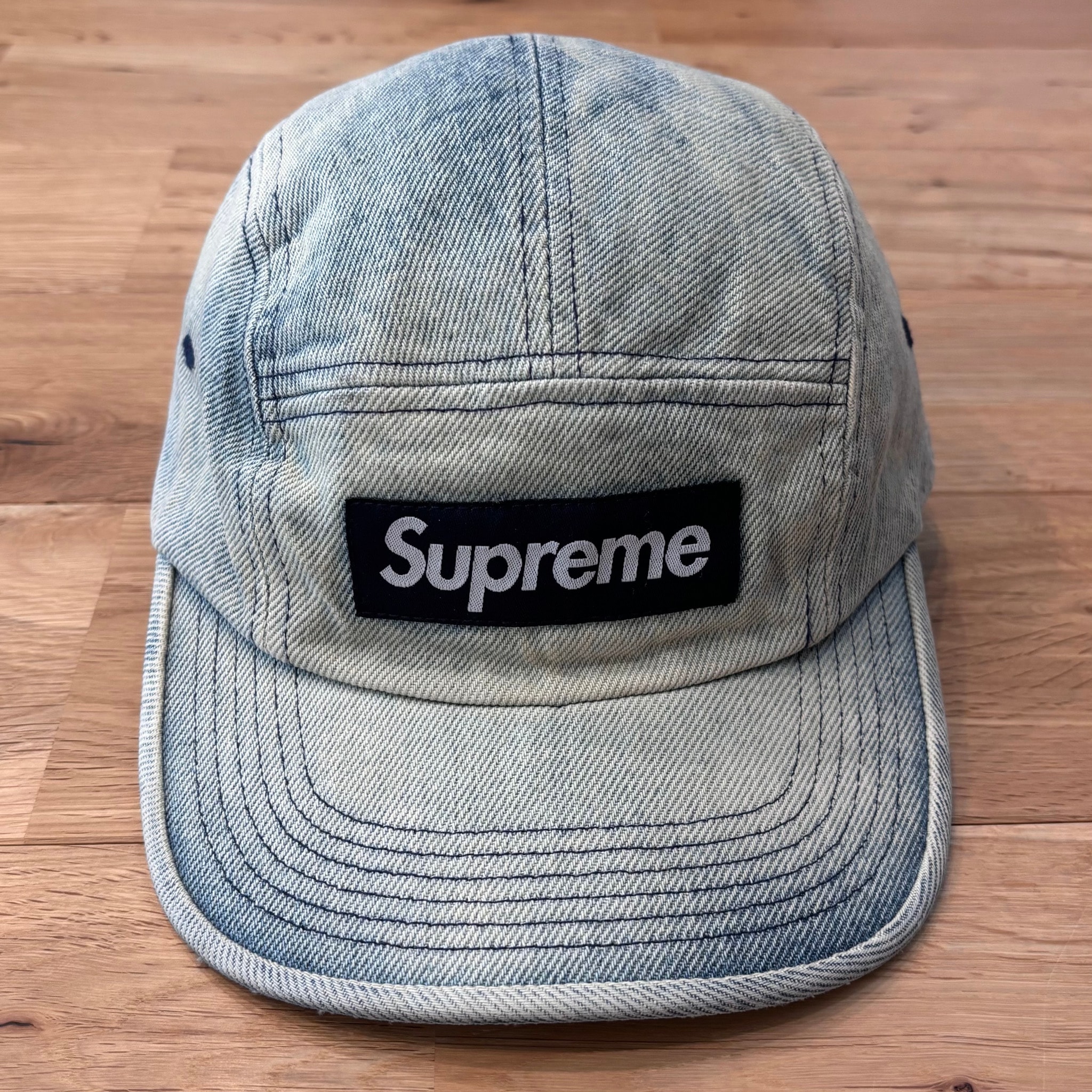 Supreme Washed Chino Twill Camp Cap "Dirty Indigo"(24SS)