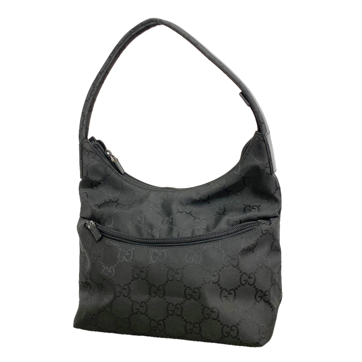 【6kd3450】グッチ ショルダーバッグ GGナイロン 001 3386 ナイロン ブラック シルバー金具【中古】レディース