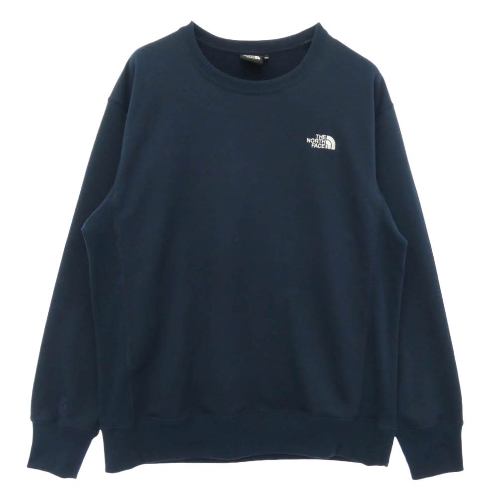 THE NORTH FACE ノースフェイス NT62238X SWEAT LG CREW  長袖 ロゴ刺繍 スウェット トレーナー ネイビー系 XL【中古】