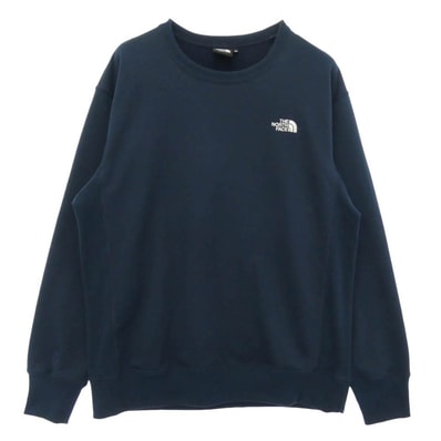 THE NORTH FACE ノースフェイス NT62238X SWEAT LG CREW 長袖 ロゴ刺繍 スウェット トレーナー ネイビー系 XL【中古】