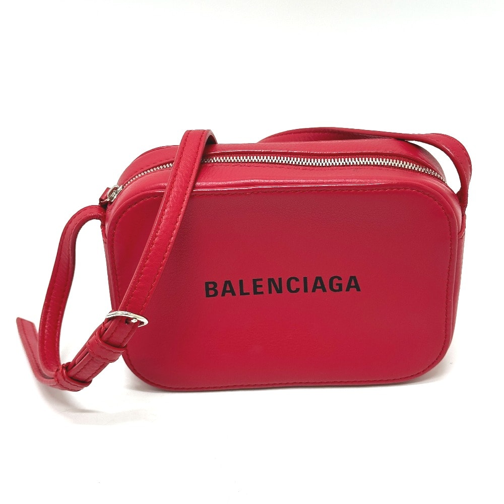 バレンシアガ BALENCIAGA EVERYDAY エブリデイ 552372 カメラバッグ XS 斜め掛け カバン 肩掛け ショルダーバッグ レザー レッド 美品