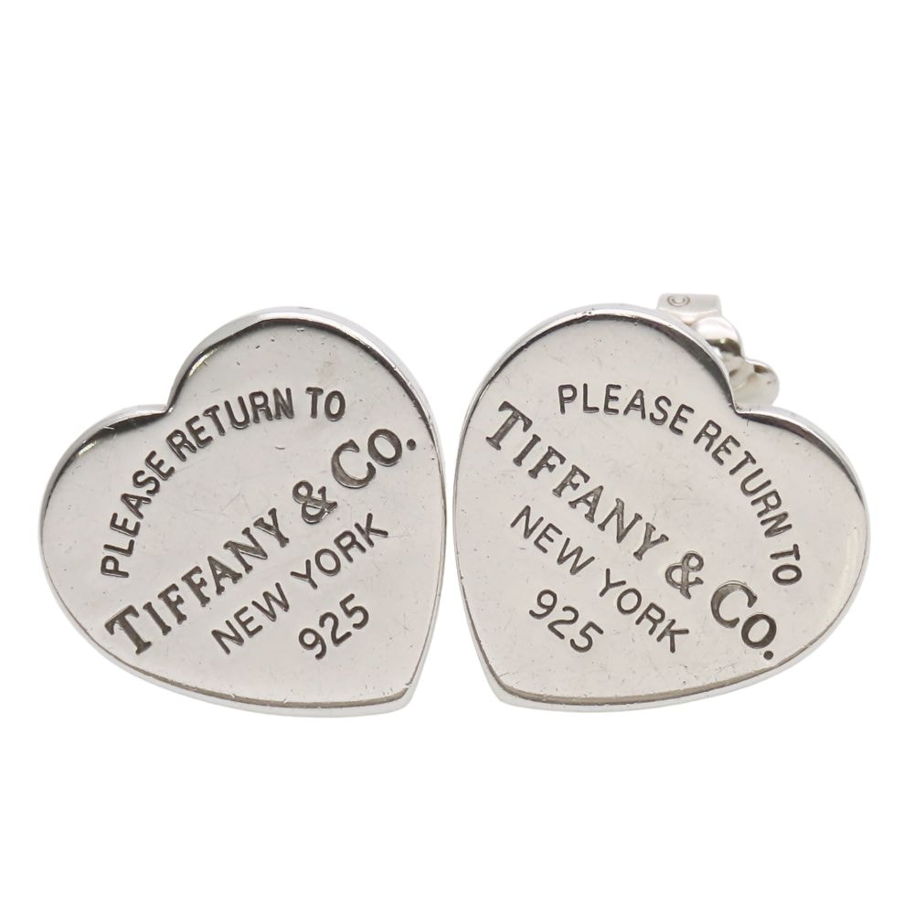 【中古】 ティファニー ピアス リターントゥ ビッグハート タグ シルバー925 約3.4g シルバー アクセサリー プレート 可愛い レディース 女性 TIFFANY&Co.