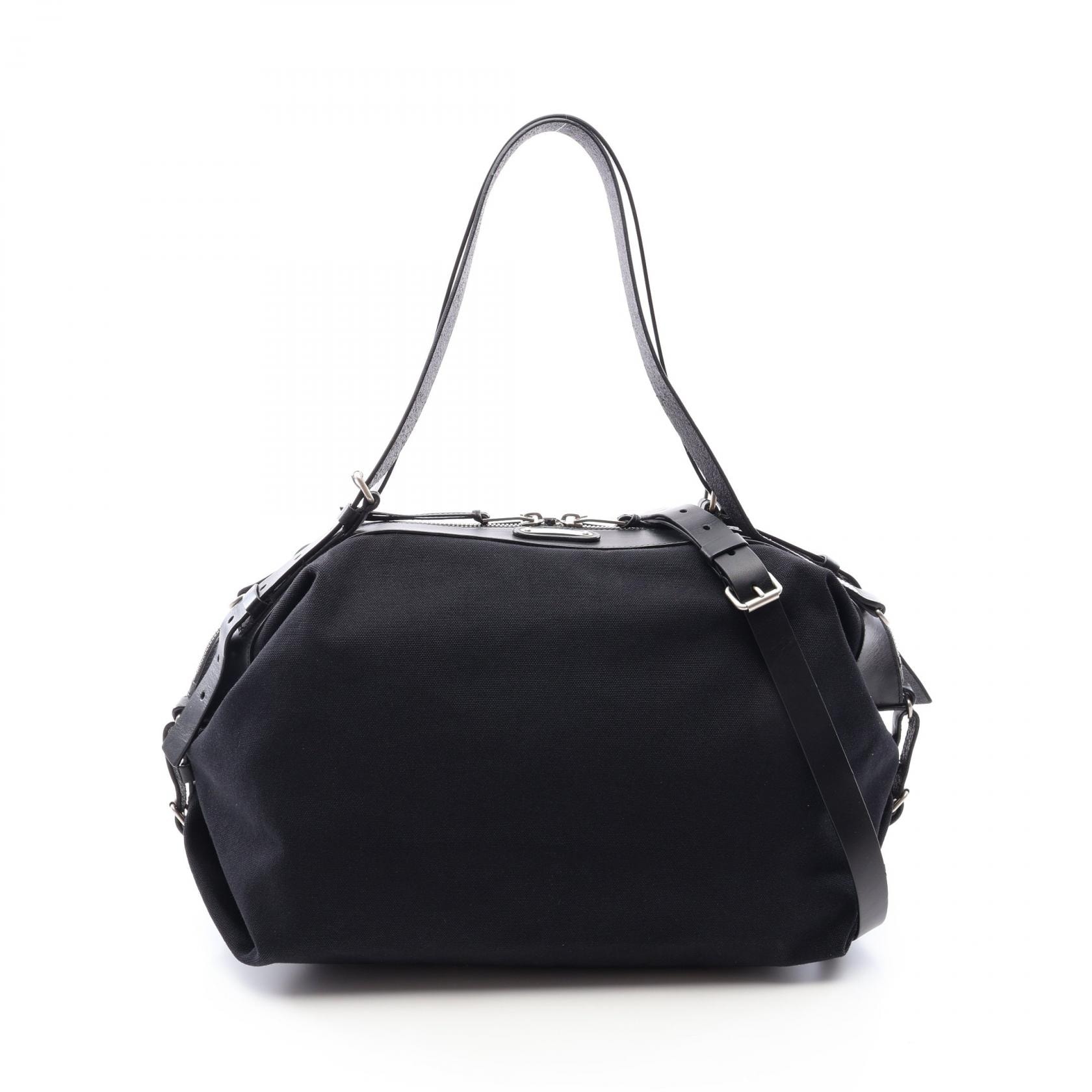 サンローランパリ SAINT LAURENT PARIS ID コンバーチブル 2WAY ショルダーバッグ バッグ キャンバス レザー レディース ブラック系 GUE466989 【中古】