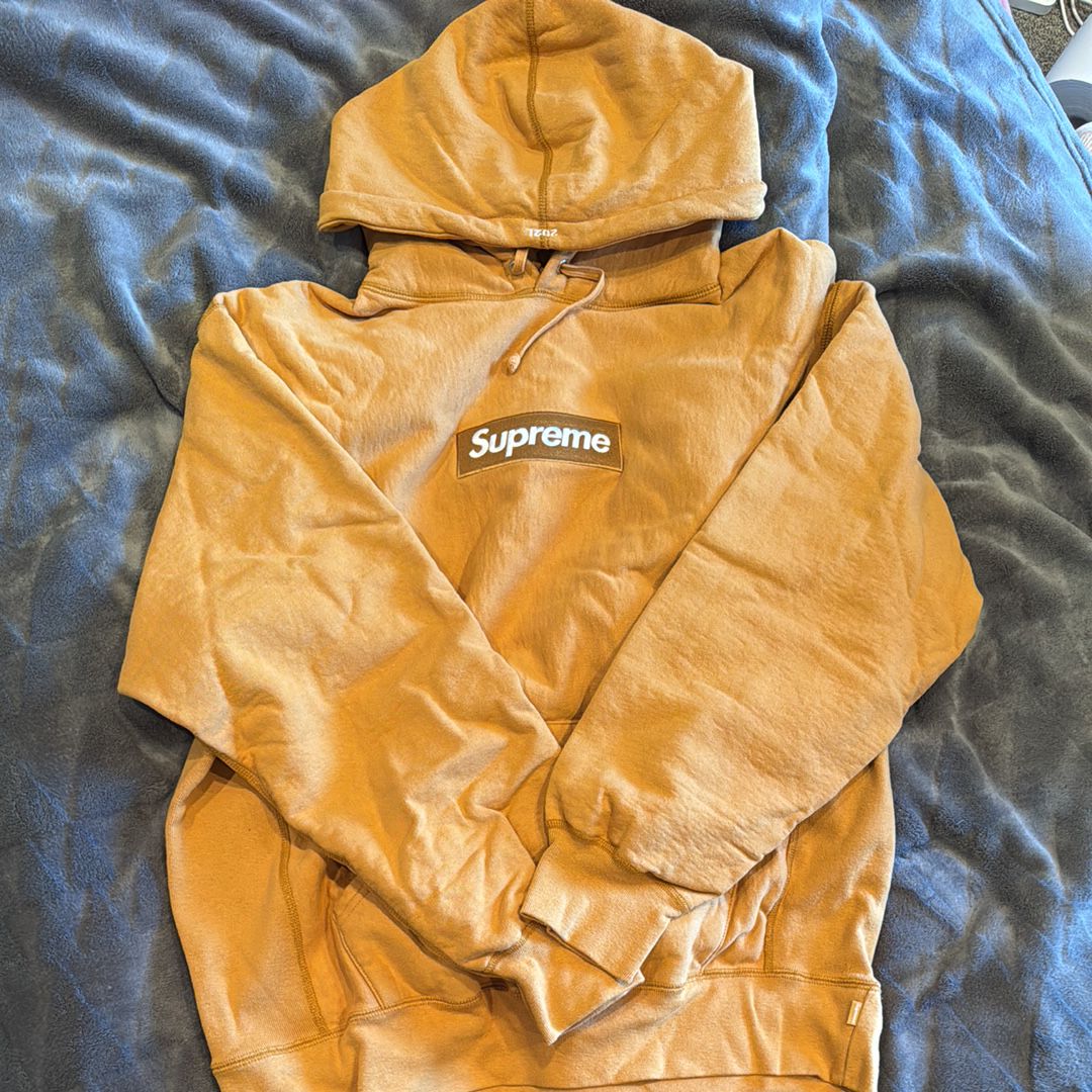 Supreme Box Logo Hooded Sweatshirt "Light Mustard" (21FW)