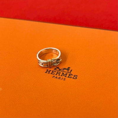HERMES エルメス サンチュール リング シルバー925 K18イエローゴールド リング・指輪 11.5号 シルバー
562-1