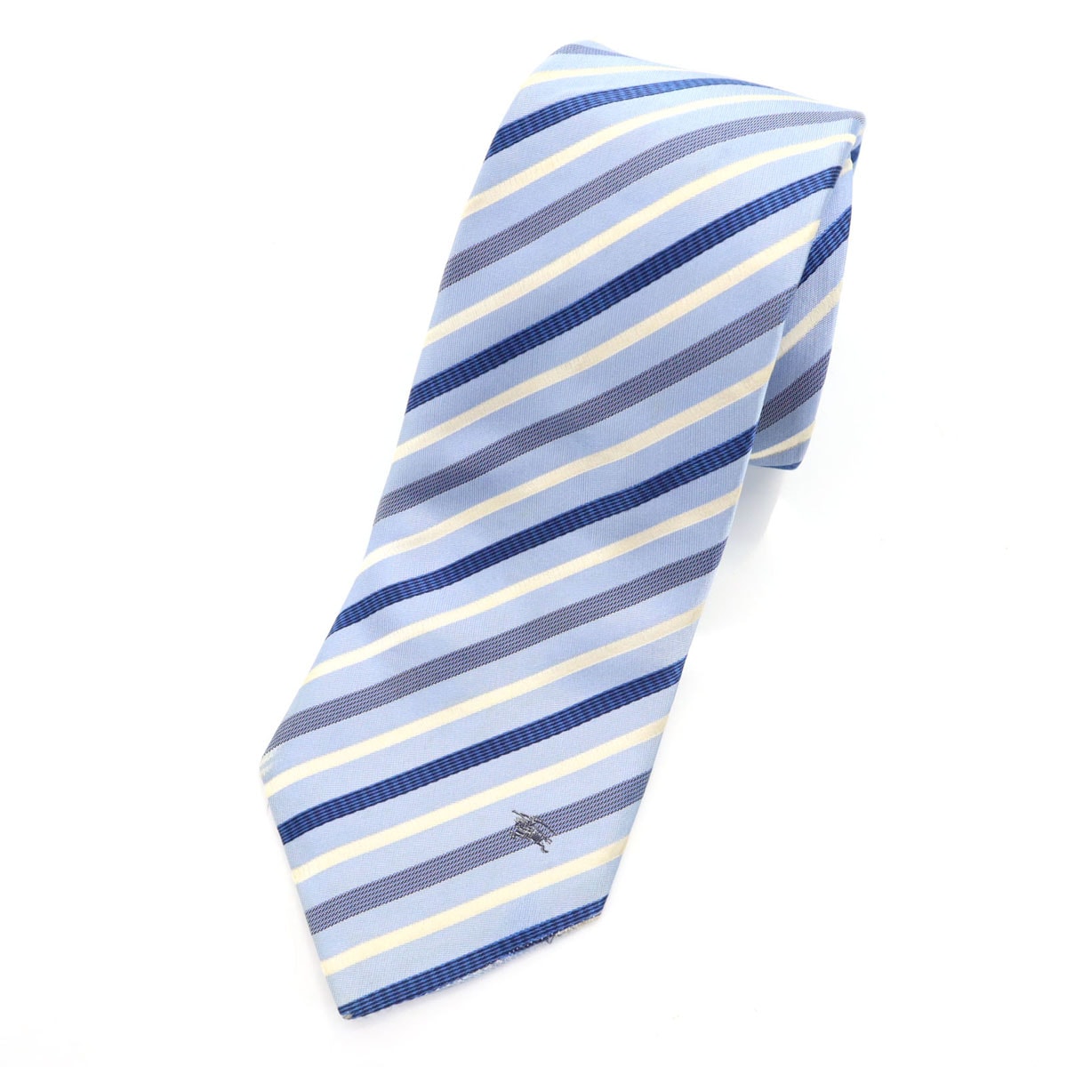 BURBERRY BLACK LABEL バーバリーブラックレーベル 日本製 シルク 斜ストライプ柄 ネクタイ ブルー系 三陽商会