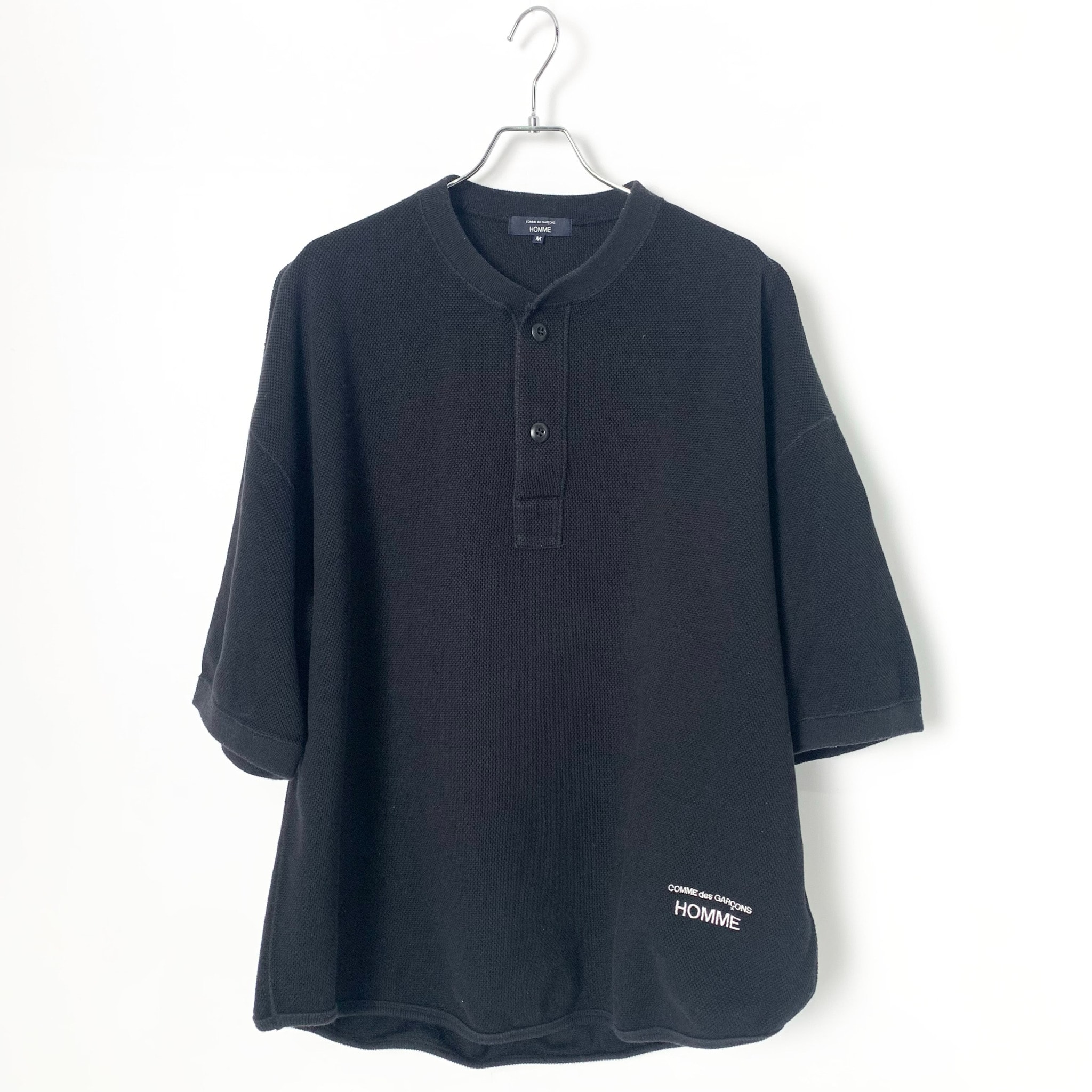 COMME des GARCONS HOMME Cotton Polyester Waffle T-Shirt "Black"