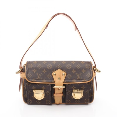 ルイ・ヴィトン LOUIS VUITTON ハドソンPM ショルダーバッグ バッグ PVCコーティングキャンバス レザー モノグラム レディース ブラウン系 M40027 【中古】