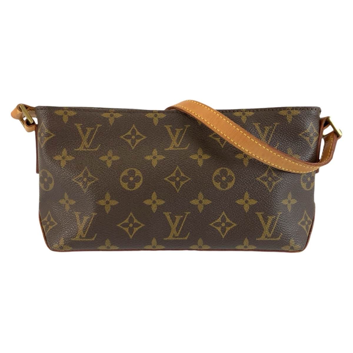 LOUIS VUITTON ルイヴィトン モノグラム トロター ブラウン ゴールド金具 PVC レザー/ ショルダーバッグ ポシェット 1-0293887 【中古】