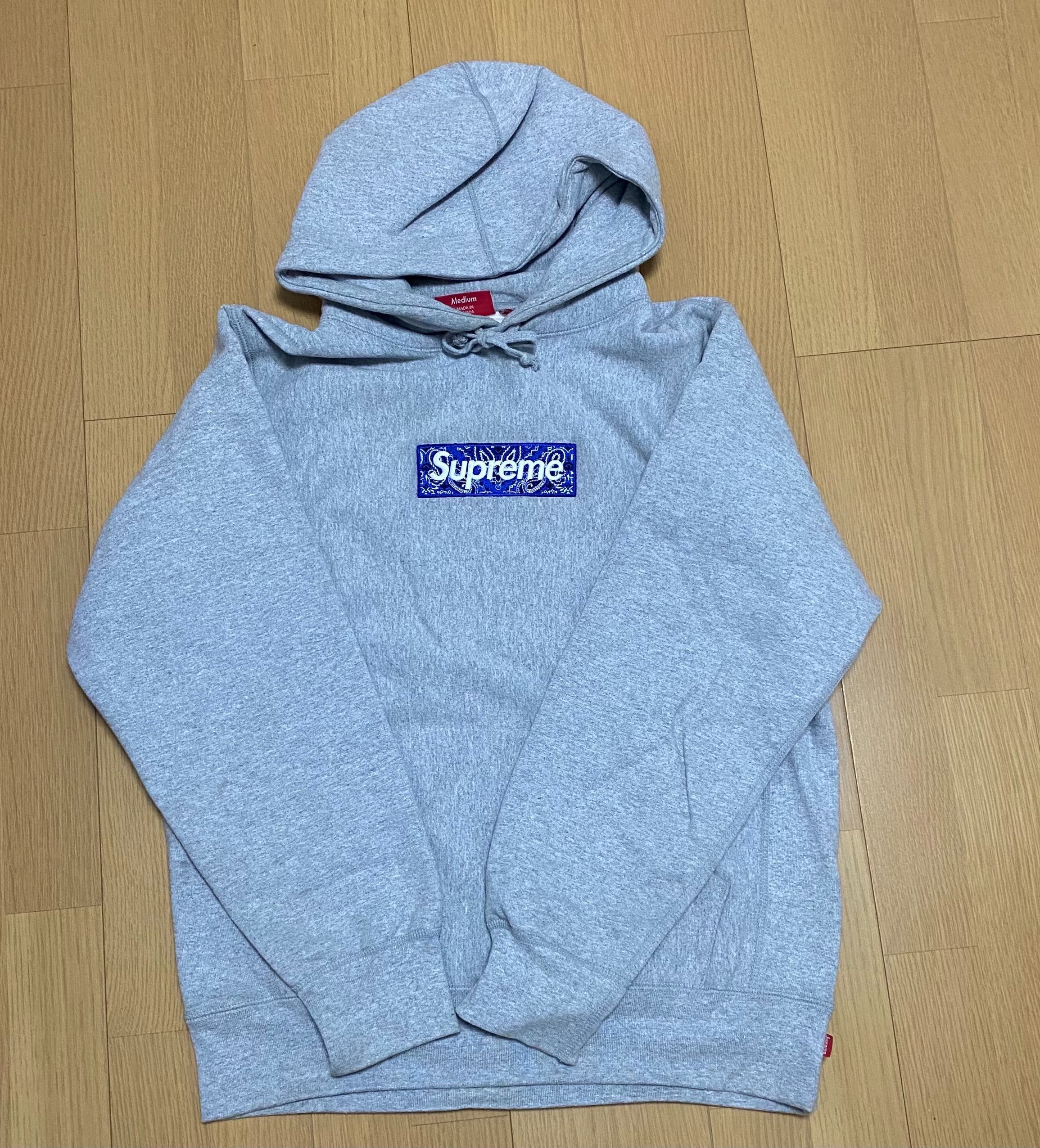 Supreme Bandana Box Logo Hooded Sweatshirt "Grey"