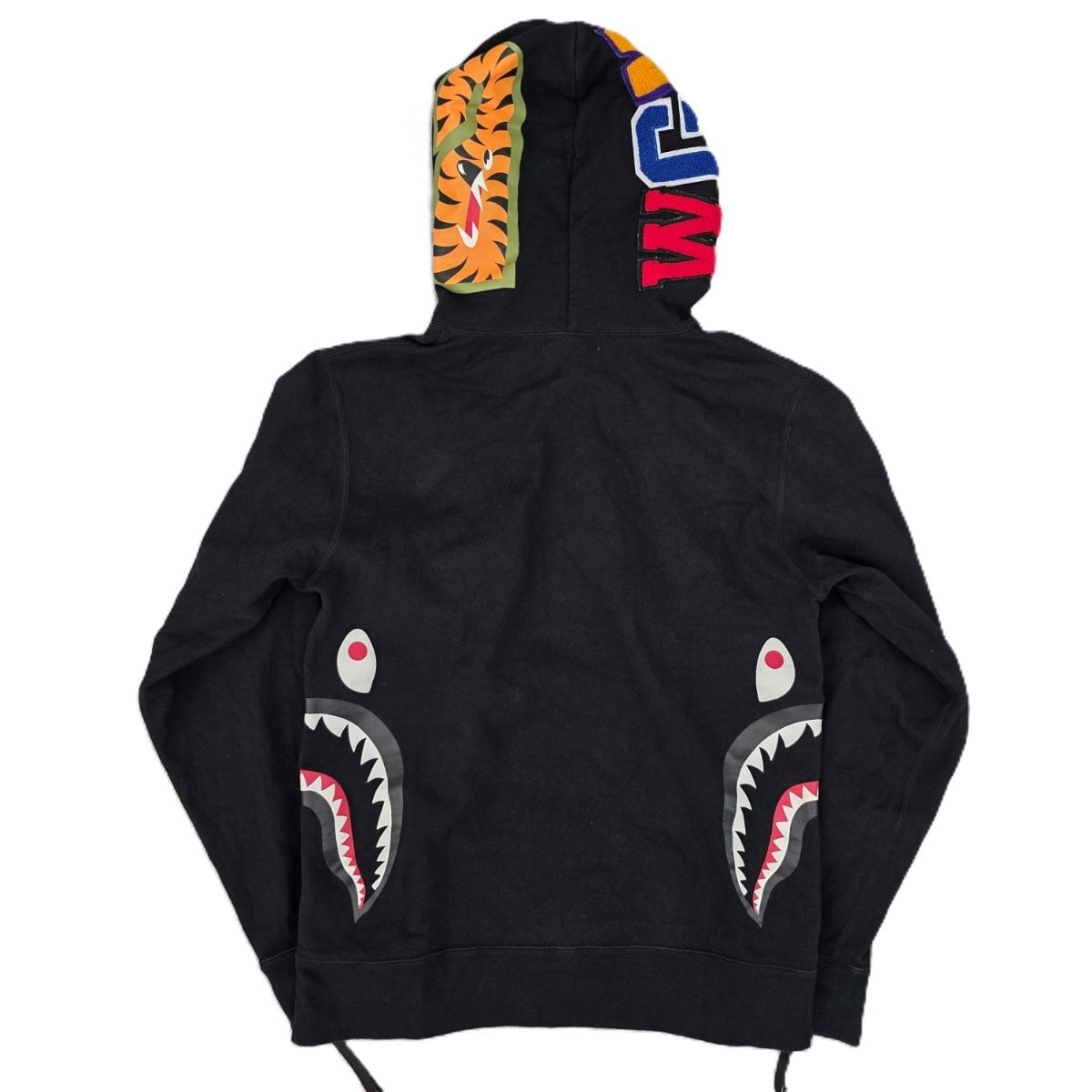 A BATHING APE アベイシングエイプ シャーク サイドジップ WGM ワッペン付き パーカー L コットン メンズ【中古】