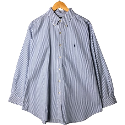 古着 ラルフローレン Ralph Lauren CLASSIC FIT クラシックフィット 長袖 ボタンダウンストライプシャツ メンズXL相当/eaa575557